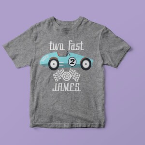 Two Fast Birthday Shirt: Race Car 2nd Birthday Outfit image 5