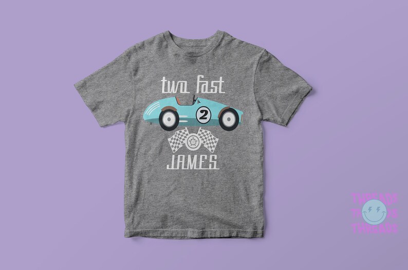 Two Fast Birthday Shirt: Race Car 2nd Birthday Outfit image 5