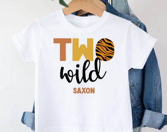 Camiseta de cumpleaños personalizada Two Wild: Fiesta en el zoológico Safari