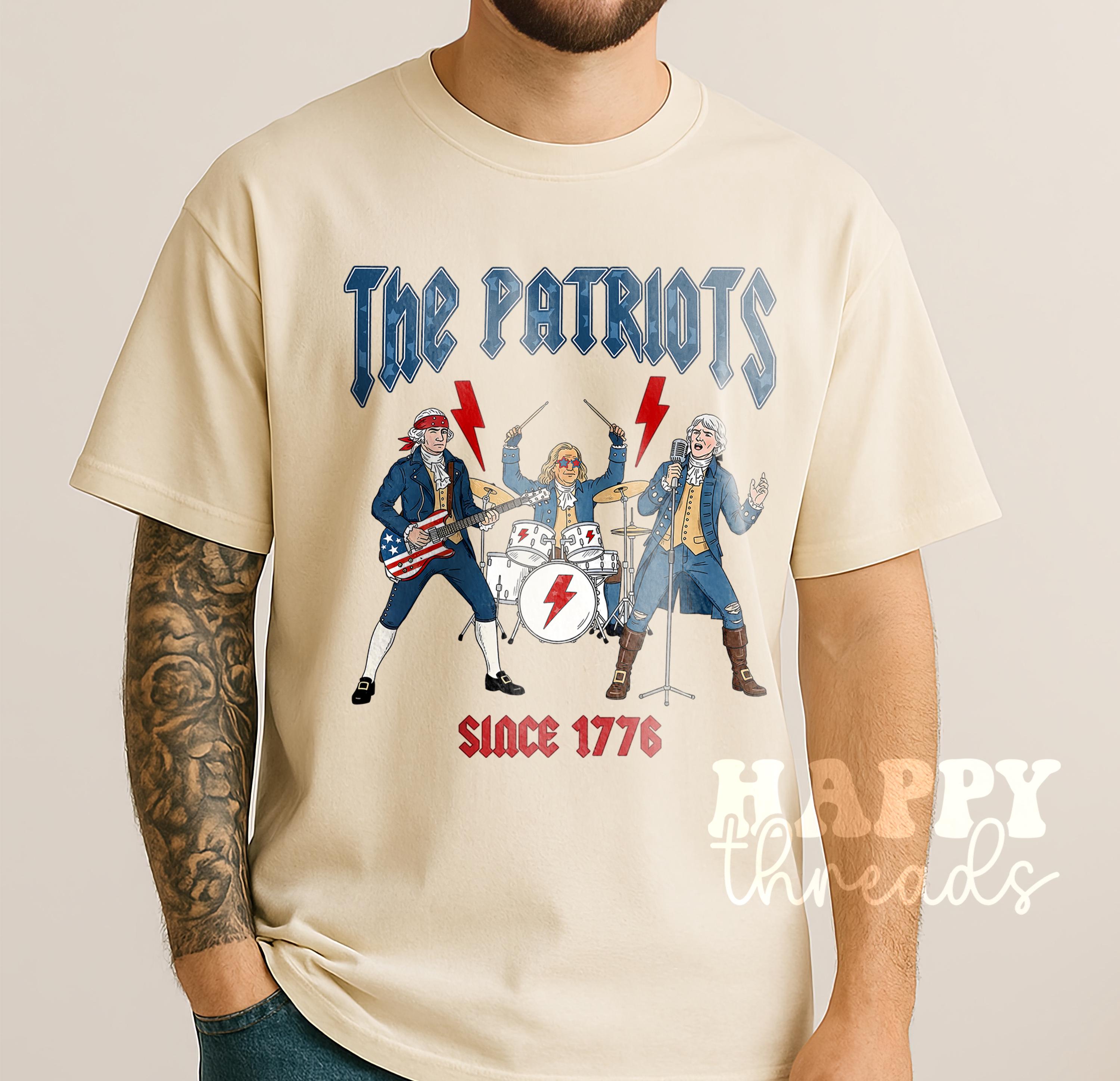 Founding Fathers Rock Band Shirt, Retro Patriotic 1776 Tee