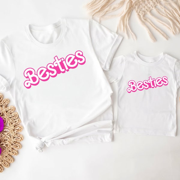 Besties Mommy and Me Doll Baby Girl Outfits, Mama Mini Doll Besties Matching, Besties Mother Daughter Shirts, Doll Baby Girl Gift.