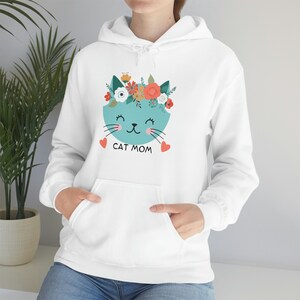 Cat Sweatshirt, Sweatshirt for Women, Sweatshirt for cat lover, Mom of Cat, Cat Lover, Sweatshirt for Cat Mom
