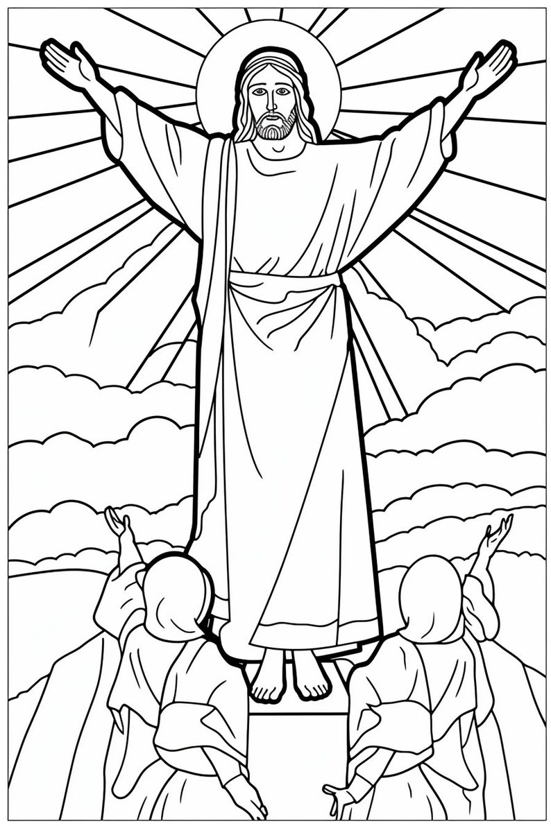 Easter Jesus Coloring Book Pages - Etsy