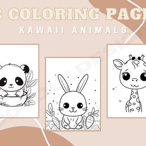 Kawaii Animal Coloring Book: 23 Printable Pages (PDF)