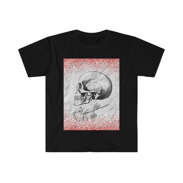 Skull and Rose Softstyle T-Shirt - Gothic clothing - Alternative clothing -Romantic skeleton t-shirt