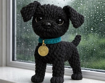 Patrón de crochet para perro bóxer realista (PDF): Cachorro amigurumi de pie, juguete de crochet detallado