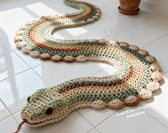 Haakpatroon voor een slang (PDF), handleiding voor een gigantische amigurumi slang, zelfgemaakt pluche slangenkleed, beginnersvriendelijk haakpatroon voor een dier