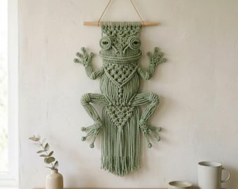 Makramee-Frosch-Wandbehang (PDF) | Boho-Frosch-Makramee-Wanddeko | Frosch-Wanddeko zum Selbermachen | Makramee-Anleitung in der Natur