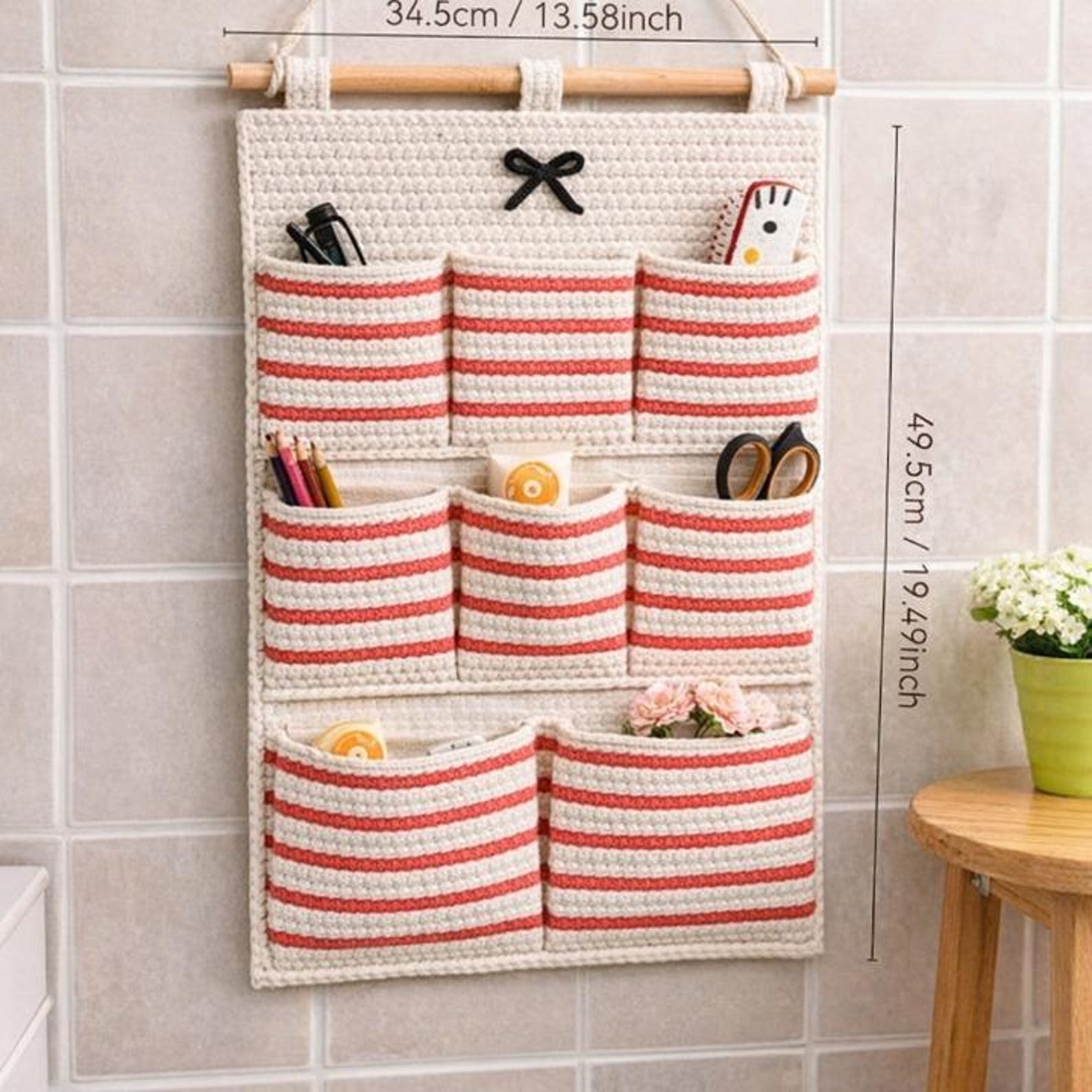 Crochet Wall Organizer Pattern PDF | Hanging Pocket Storage ...