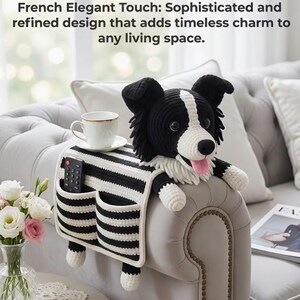 Patrón de organizador de brazo de sofá de perro salchicha a crochet | Organizador de sofá de perro salchicha en PDF | Control remoto y portavasos de perro amigurumi | Patrón de crochet digital imagen 6
