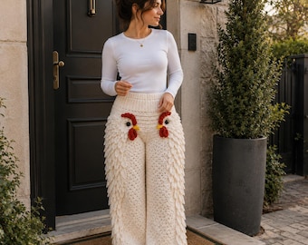 Häkelanleitung für Hühnerhosen, Lustige Hühnerleggings (PDF), Hühnerkostüm im Landhausstil, Häkelhose in Hahnform, Geschenk für Vogelliebhaber, Digitale Anleitung