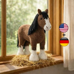Horse Amigurumi Crochet Pattern PDF – Realistic Pony Plush, Farm Animal Crochet Toy, Detailed Written Pattern