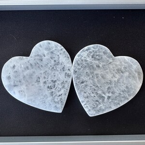 Selenite Heart Charging Plates