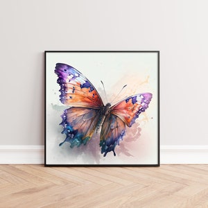Watercolor Butterfly, Butterfly Art, Printable Art, Nursery Wall Art, Kids Wall Art