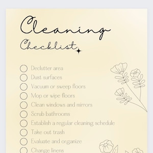 Editable cleaning checklist printable