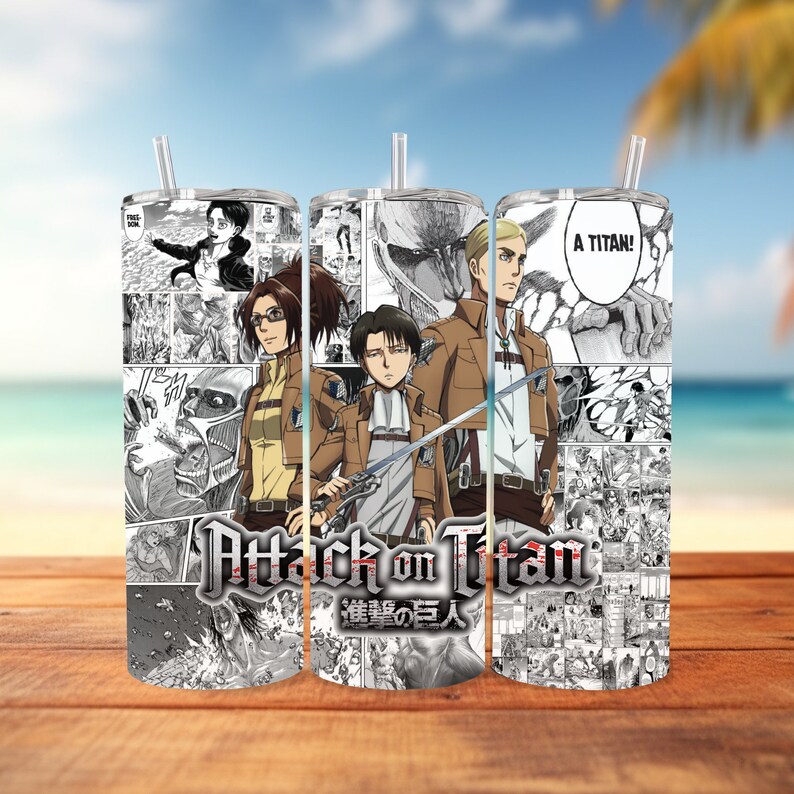 Sublimation Design Straight 20oz Skinny Tumbler Anime Manga Panel