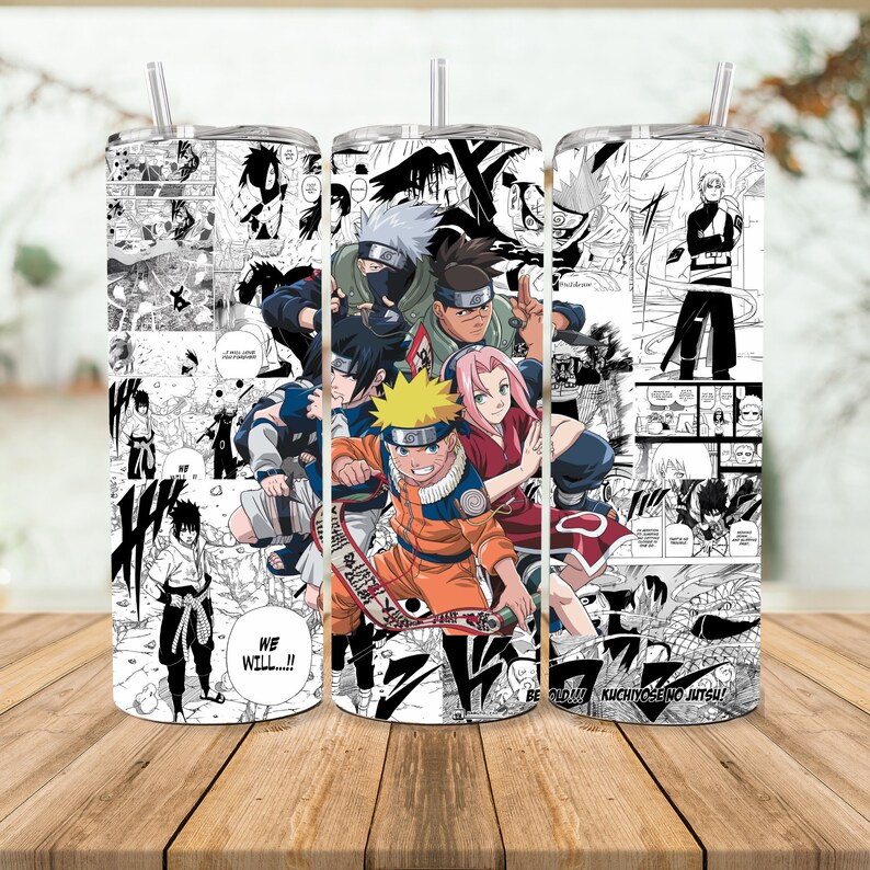 Sublimation Design Straight 20oz Skinny Tumbler Anime Manga Panel