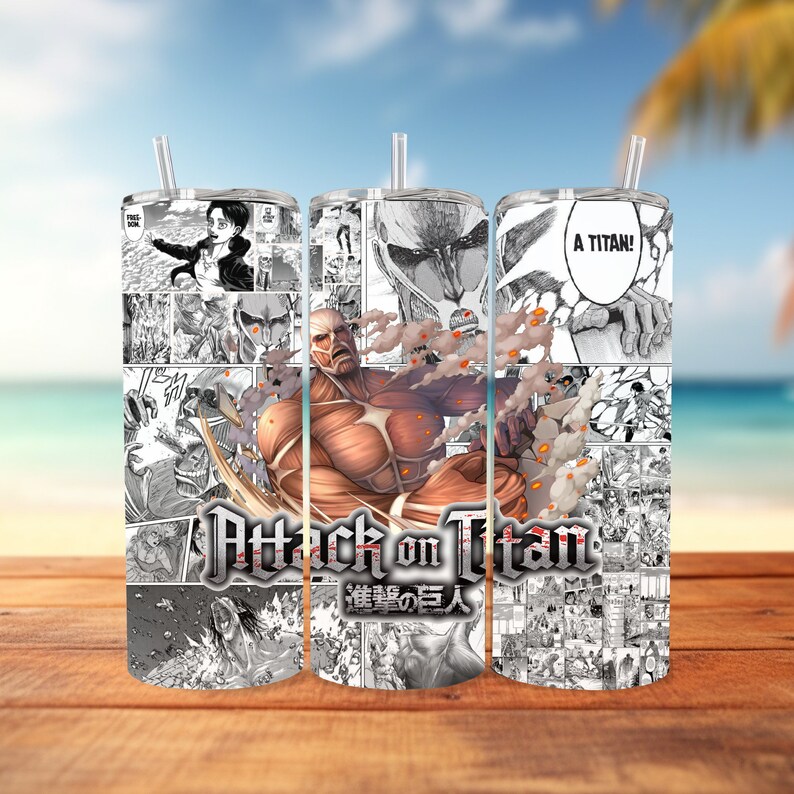 Sublimation Design Straight 20oz Skinny Tumbler Anime Manga Panel