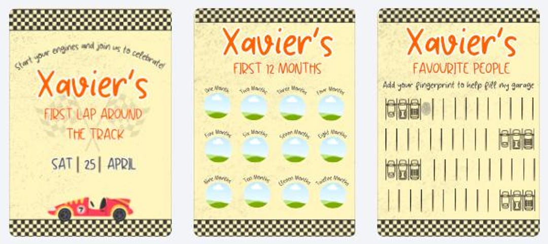 First Lap Around the Track Poster Template First Birthday Signs - Etsy