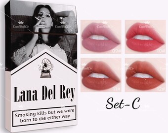 New! Lana Del Rey Lipstick, Lana Del Rey Poster Box, Personalized Lana Del Rey Cigarette Box, Lana Del Rey Cigarette Lipsticks Set,Girl Gift