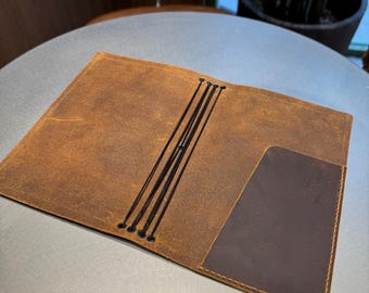 Personalized A5/A6 Journal Cover, Handcrafted Crazy Horse Leather Travel Notebook, Leather Travelers Journal