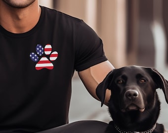 USA flag paw shirt, USA flag paw tee, Patriotic Shirt, Paw T-shirt, Gift For Him, Gift For Her, Puppy Paw Shirt, 4th Of July Shirt, dog paw