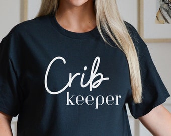 Camiseta de cuidador de cuna, camiseta de mamá, camisa divertida de mamá, conjunto de camisetas de mamá y bebé / niño pequeño, camiseta de mamá y bebé / niño pequeño, regalo para mamá