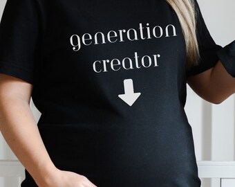 Camiseta creadora de generación, camisa de embarazo, camisa de nueva mamá, camisa divertida de nueva mamá, regalo para ella, conjunto de camisas de mamá y bebé, mamá para ser camisa