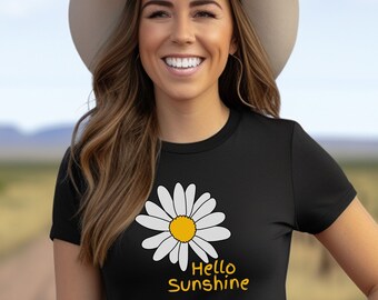 Camiseta de Hello Sunshine, camisa de sol, regalo para ella, camisas de mujer, camisa de madre, camisa de motivación, camisa de girasol, camisa de mamá, camisa de abuela