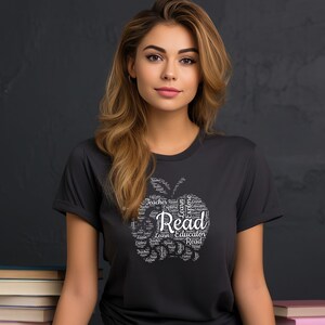 Teacher t-shirt, Teacher apple tshirt, shirt for mom, shirt for teacher, gift for her, gift for him, educator shirt, gift for teacher,