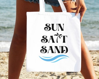 Sun salt sand tote, sun salt sand beach tote, beach tote, beach bag, summer tote, summer bag, holiday bag, vacation tote, holiday tote