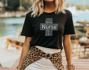Camiseta de enfermera, camisa para ella, regalo, camisa de enfermera compasiva, camisa médica, camiseta de enfermera, enfermera leal, camisa para él, camisa cruzada médica, camiseta de enfermera