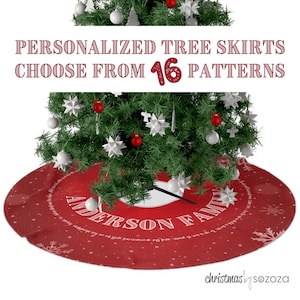 Personalized Christmas Tree Skirt | Custom Family Name | Bible Verse Christmas |  Tree Wrap | Tree Collar | Xmas Tree Base | Xmas Tree Skirt