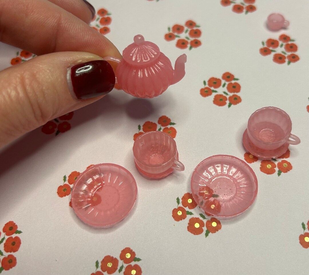 Miniature Depression Glass Tea Set. Etsy