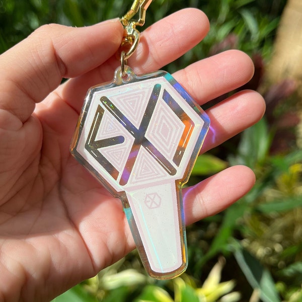 EXO Eribong Kpop Lightstick Acrylic Holographic Keychain Charm