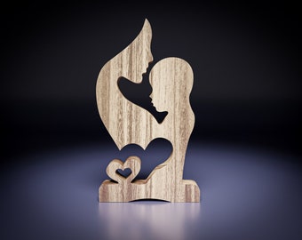 Mothers day gift statue | CNC file for wood router or 3d printer | vector files svg, eps, dxf, ai