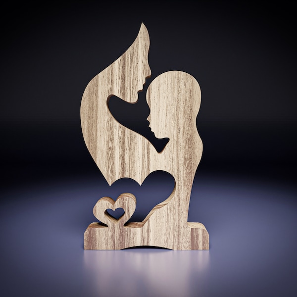 Mothers day gift statue | CNC file for wood router or 3d printer | vector files svg, eps, dxf, ai