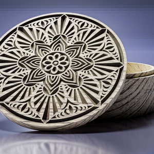 Round-shaped V-carved Jewelry box CNC files Dxf Svg Eps
