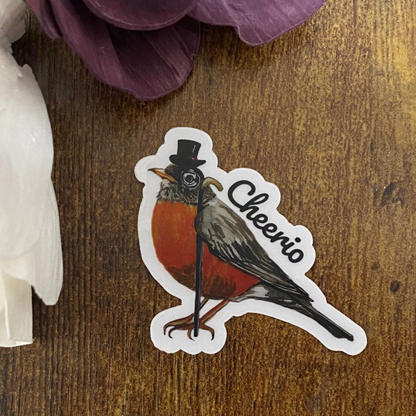 Robin Sticker, Bird Sticker, Birder Gift, Birdwatching Present, Fun Sticker, Nature Gift, Vinyl Decal, Bottle | Laptop | Journaling Sticker