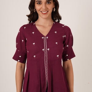 Pure Cotton Women Embroidered Top, Jeans Top, Short Kurtis