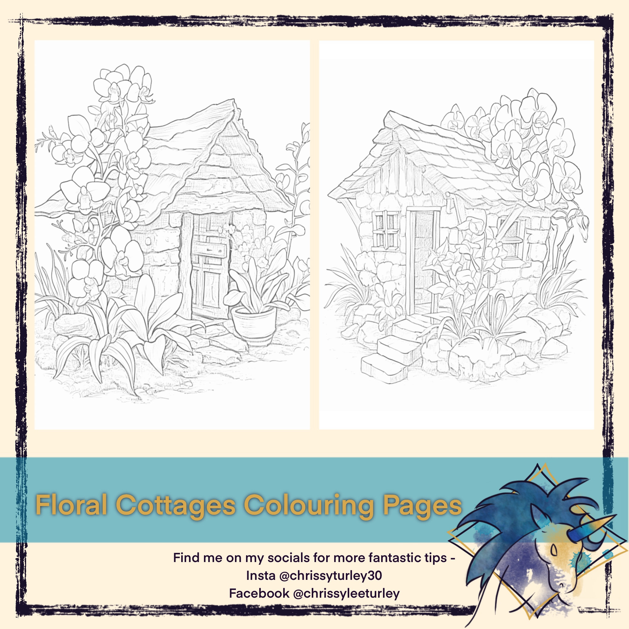 Fantasy Forest Cottage Coloring Pages Book Kids Adults - Etsy