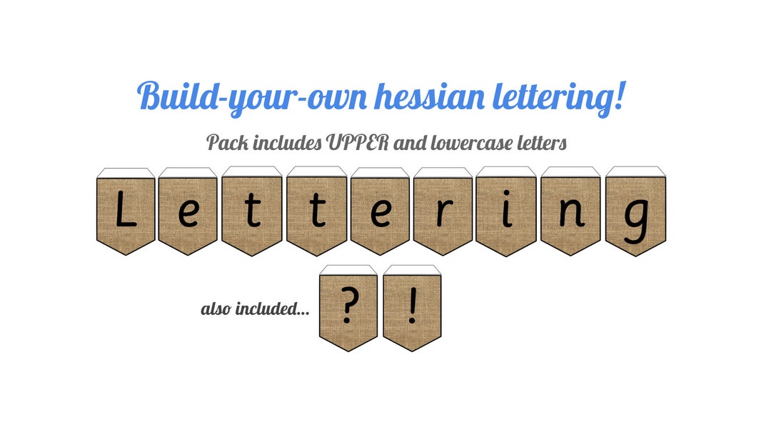 Hessian Display Bunting / Build Your Own Display Lettering / Etsy