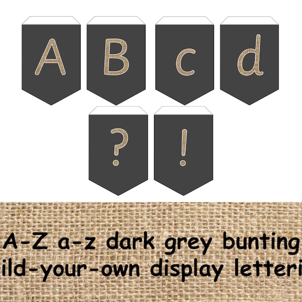 Lettering / Build your own display lettering / classroom bunting / CAPITAL letters / lowercase letters / display board bunting