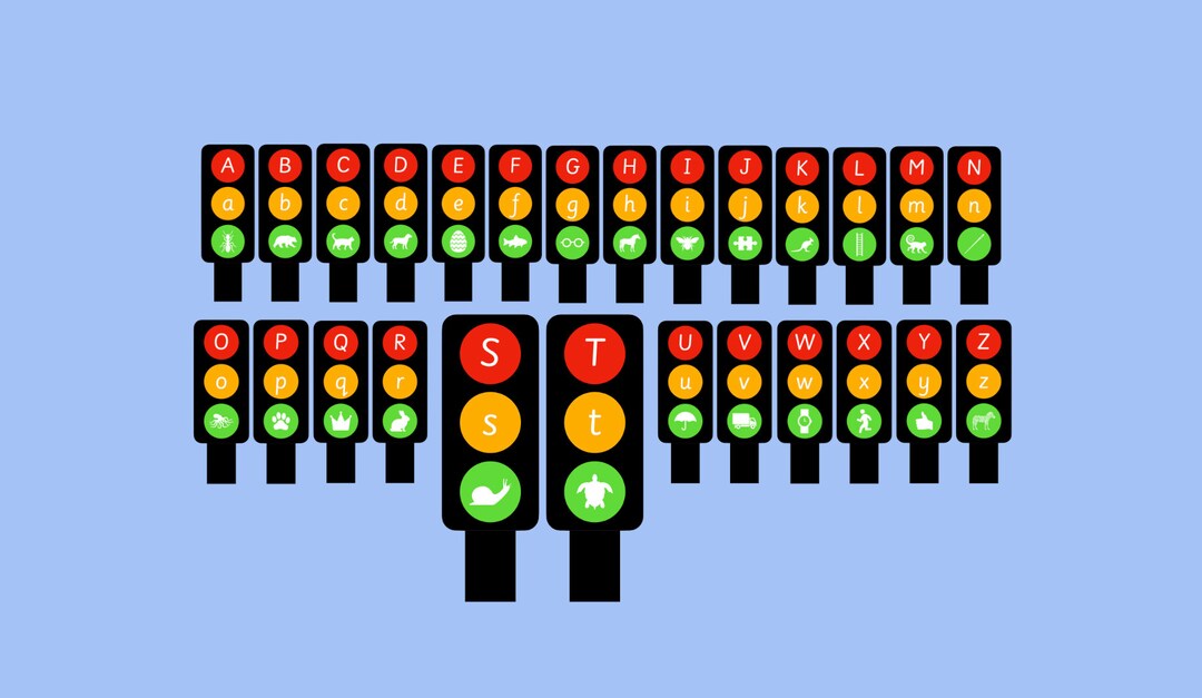 AZ Traffic Light Cards / Flashcards/ Classroom Display / Etsy