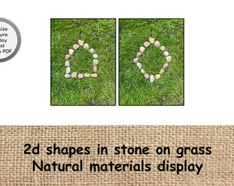 Shapes / 2D shapes / Stone 2D shapes / classroom maths display photos / 2d shape display / Maths area / Outdoor area