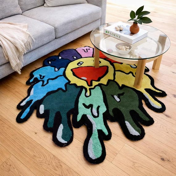 ラグ　Hand Woven LOGO Rug Custom Rug, Animation Character, Handmade Tufted Decor Rug - Etsy