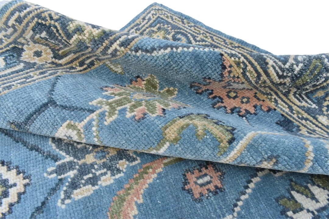 Muted Blue Rug, Colorful Boho Rug, Hand Woven Wool, Oversized - Etsy