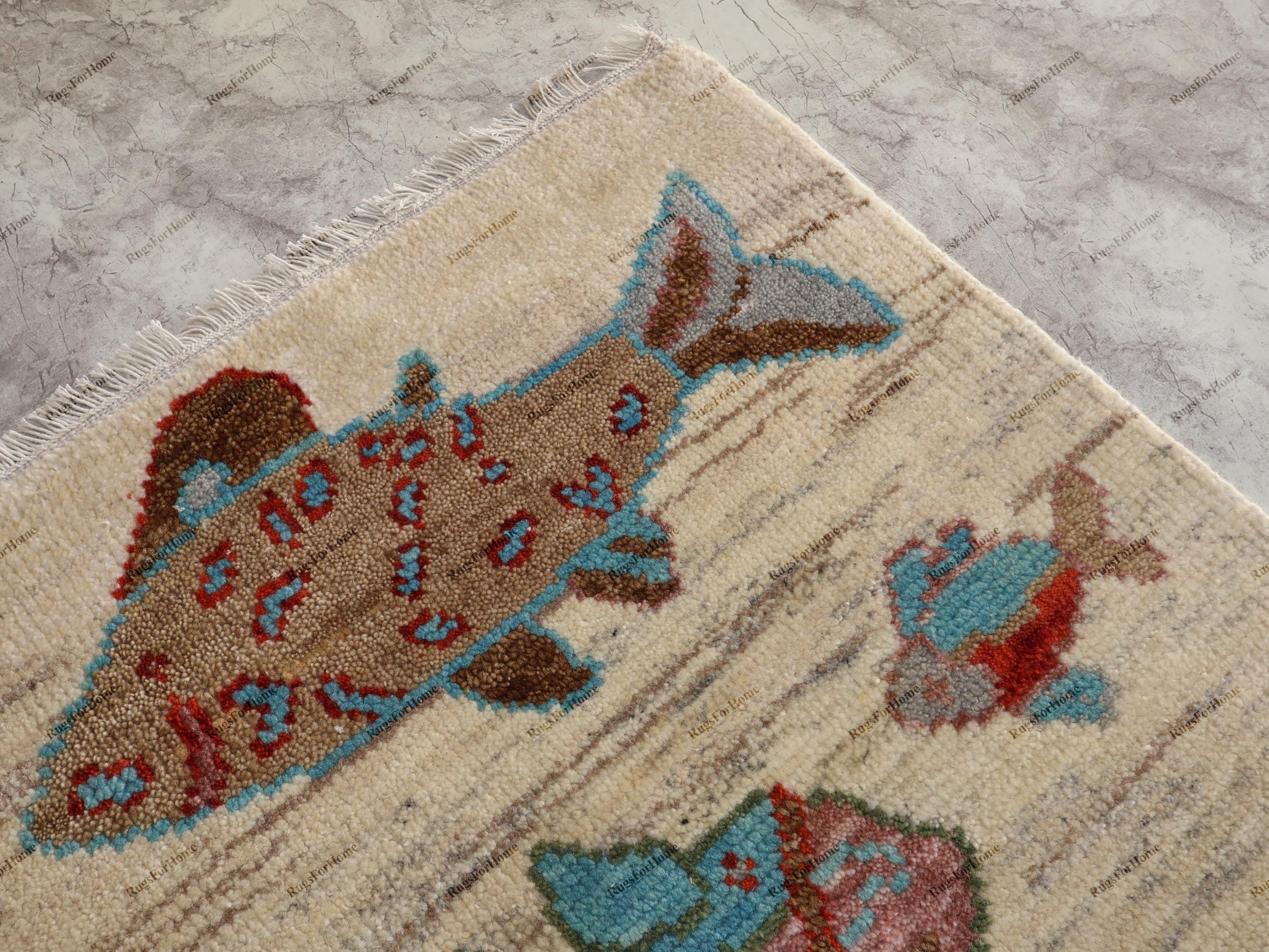 Outdoor Fish Rug Patterns Hand Knotted Fish Pattern Rug Wool Area Carpet Coastal Nautical Beige ...