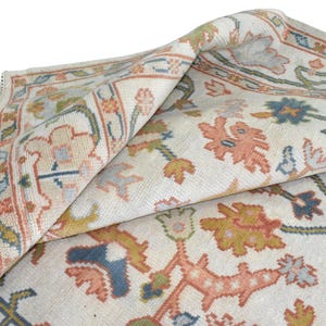 Beside Area Rugs 9x12 Wool: Beige Blue Hand-Knotted Turkish Area Rug