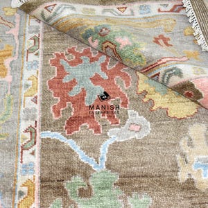 Exquisite Brown Oushak Turkish Hand Knotted Rug 4x6, 5x8, 6x9, 8x10, 9x12, 10x14 ft Handmade Rugs for Living Room - Antique Contemporary rug